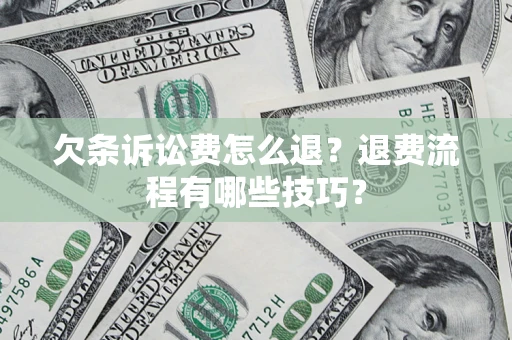 北京欠条诉讼费怎么退？退费流程有哪些技巧？