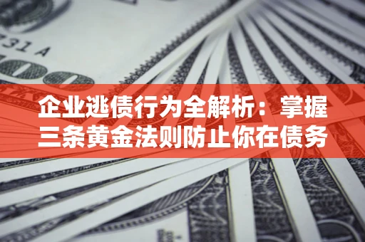 北京企业逃债行为全解析：掌握三条黄金法则防止你在债务乱局中“踩雷”