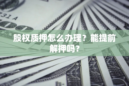 北京股权质押怎么办理？能提前解押吗？